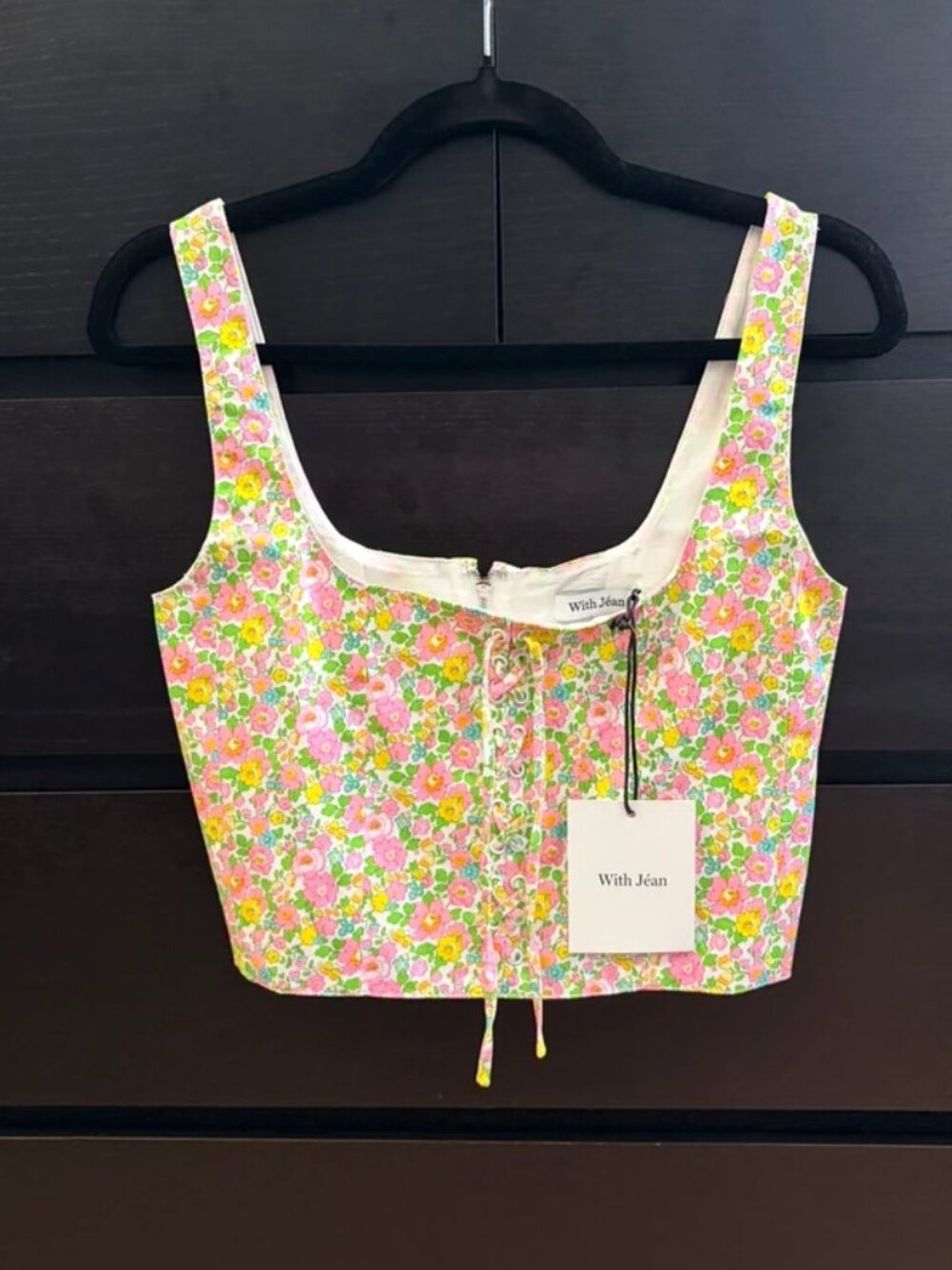 With jean croptop